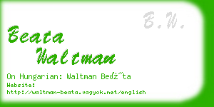 beata waltman business card
